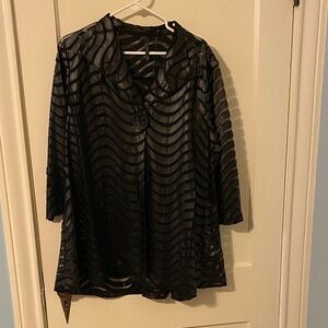 IC COLLECTION Black Sheer Blouse